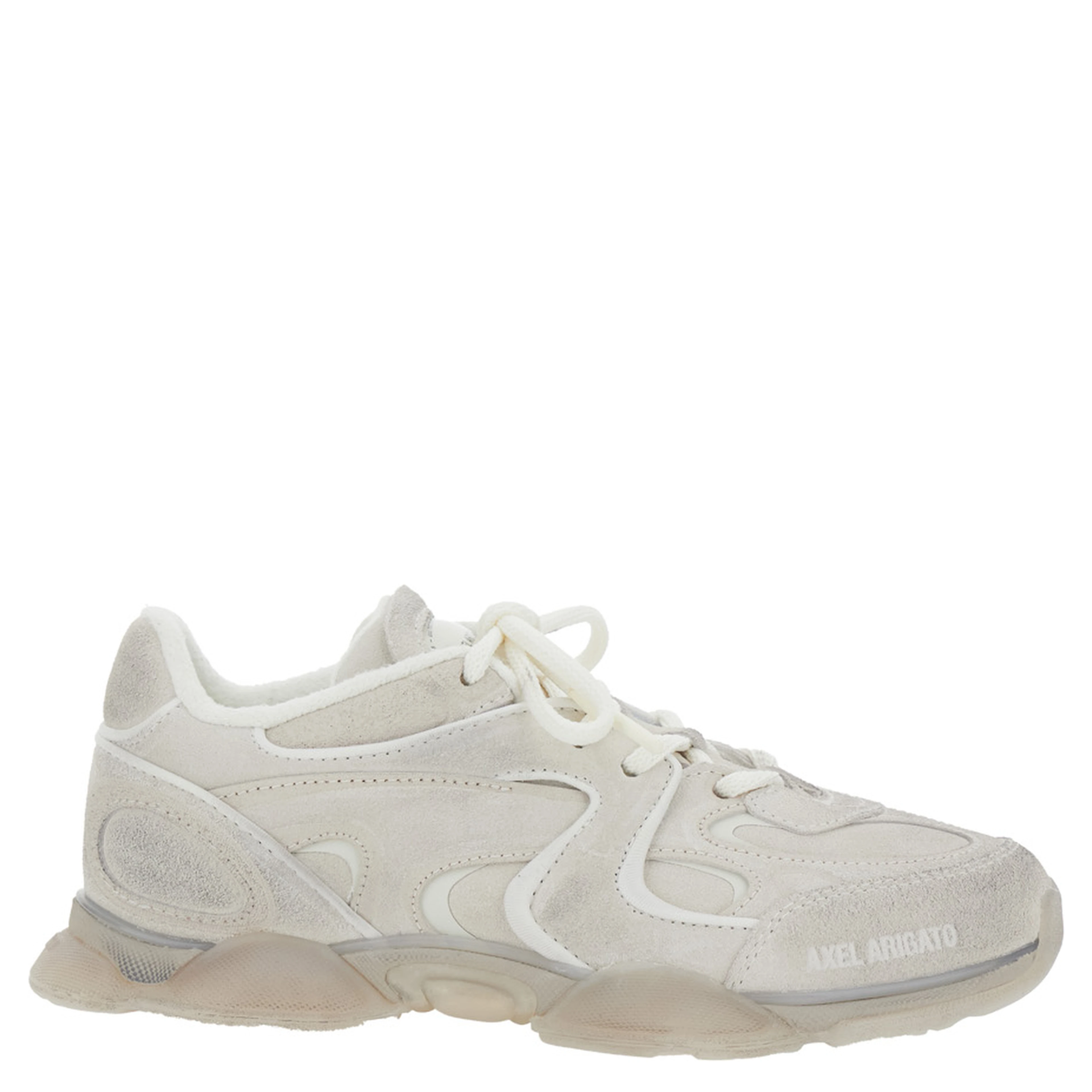 Eris White Low Top Sneakers with Logo Patch on the Tongue in Leather and Fabric Woman