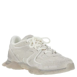 Eris White Low Top Sneakers with Logo Patch on the Tongue in Leather and Fabric Woman