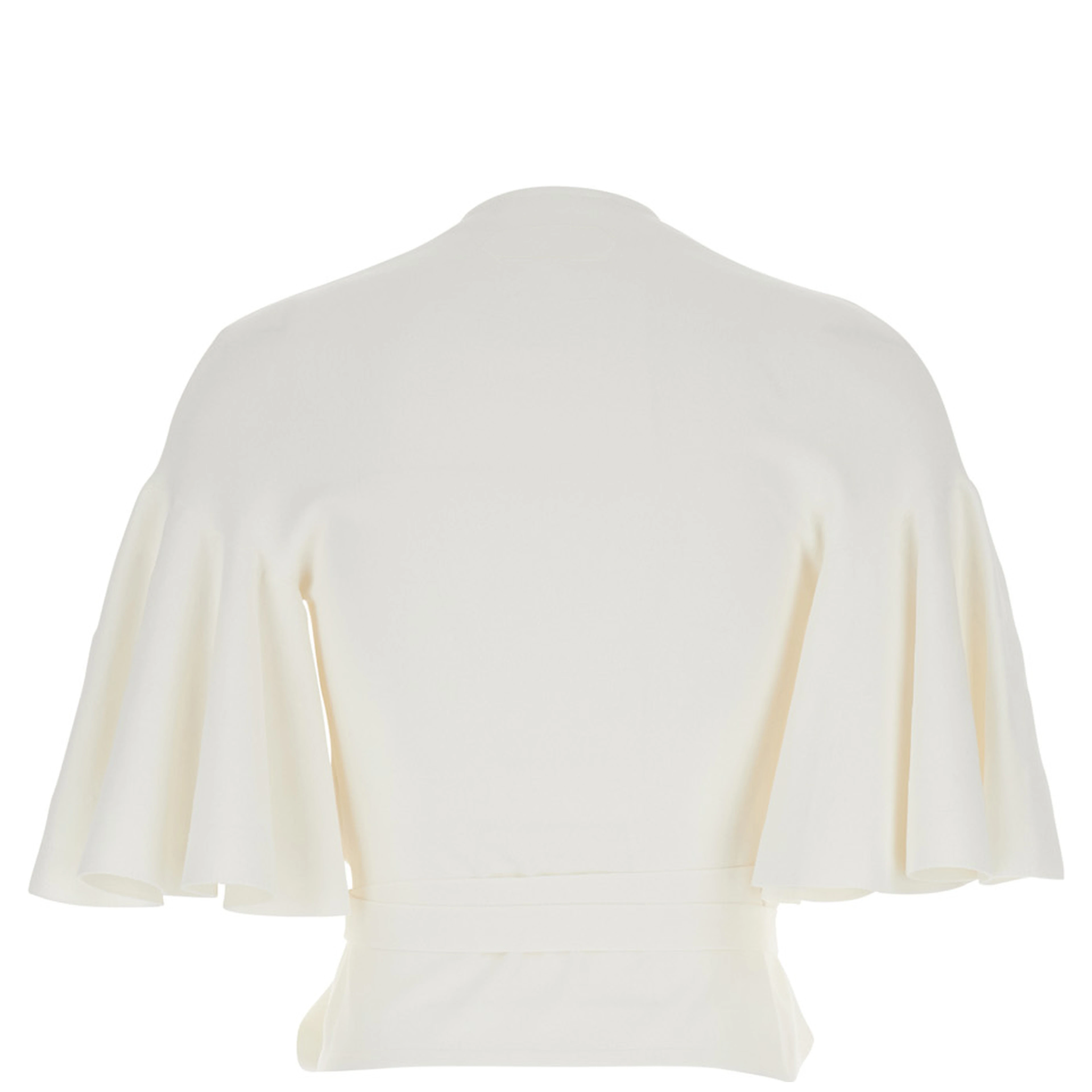 White Top with Crossed Neck In Tech Fabric for Women