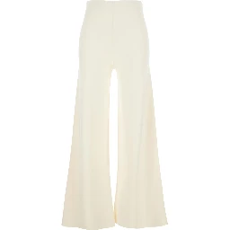 White Strillo High-Waisted Wide-Leg Pants in Viscose Blend Women