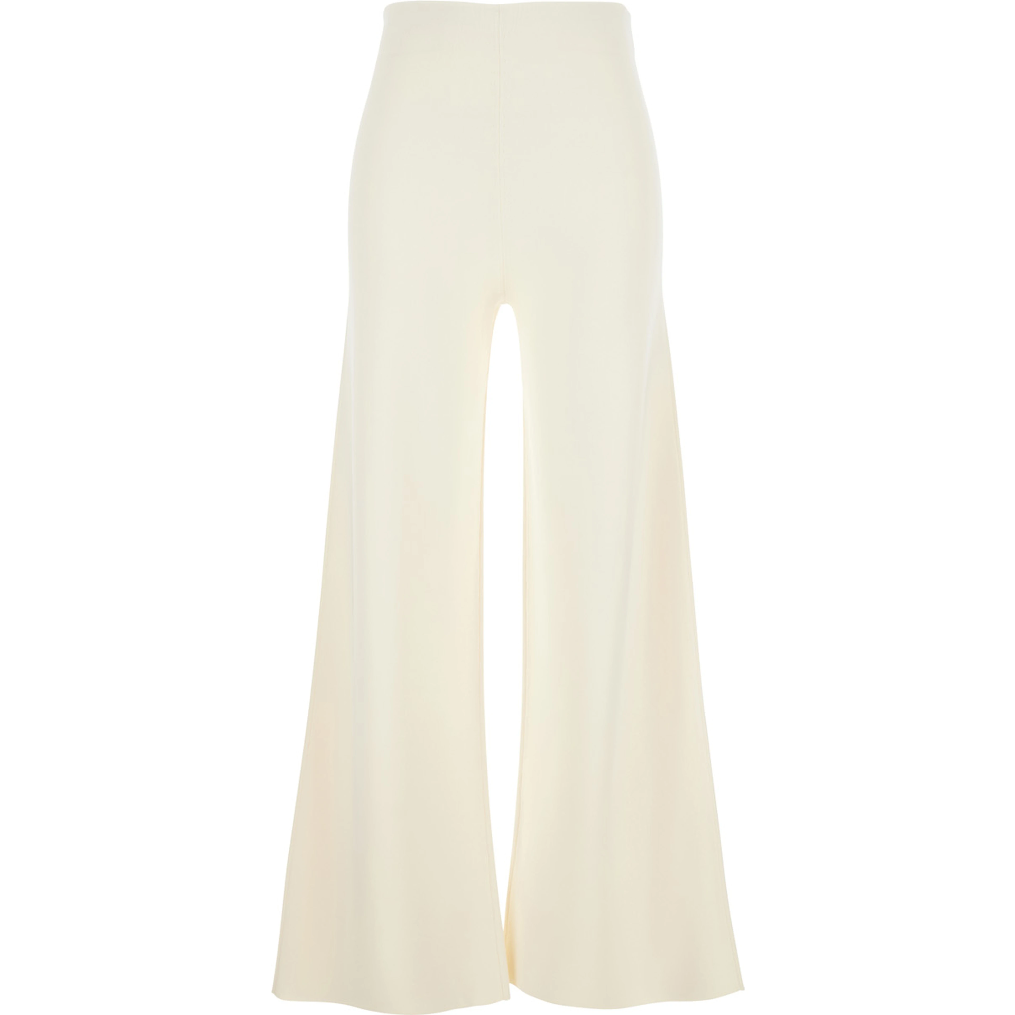 White Strillo High-Waisted Wide-Leg Pants in Viscose Blend Women