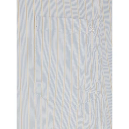 Light Blue Shirt with Classic Collar and Striped Cotton for Men