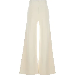 White Strillo High-Waisted Wide-Leg Pants in Viscose Blend Women