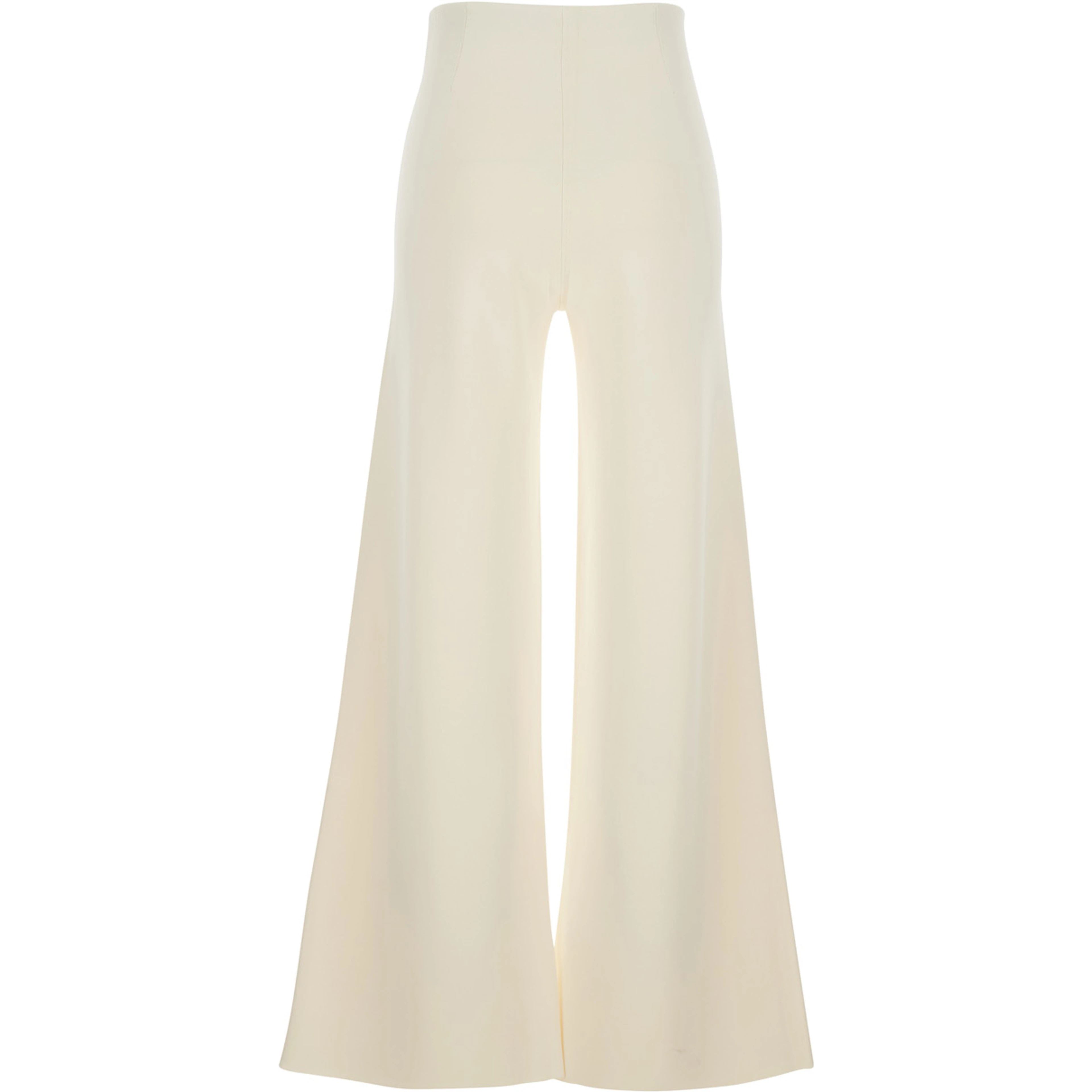 White Strillo High-Waisted Wide-Leg Pants in Viscose Blend Women