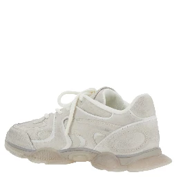 Eris White Low Top Sneakers with Logo Patch on the Tongue in Leather and Fabric Woman