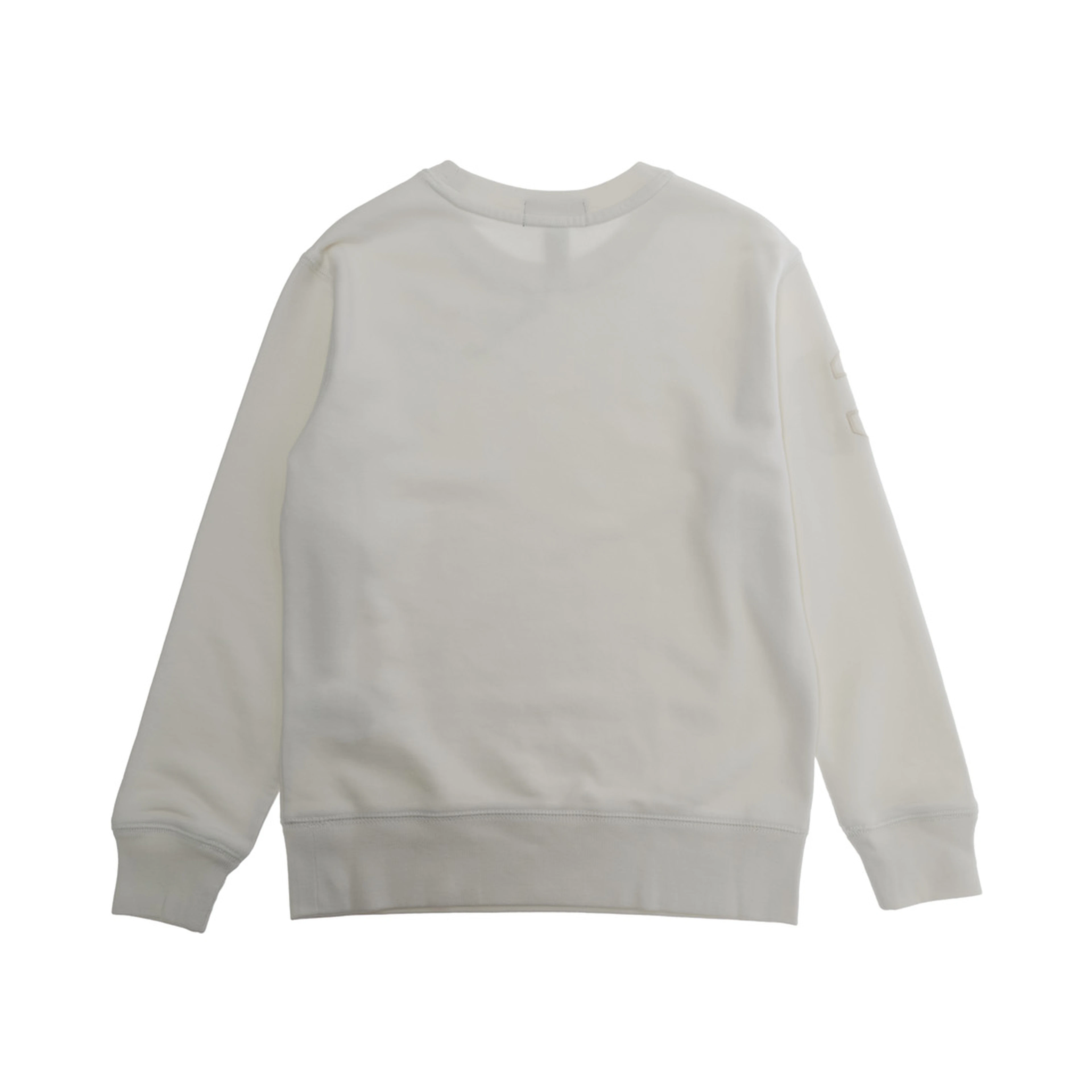 KNIT-PULLOVER-SWEATSHIRT White Long Sleeve Sweater with Round Neck and Embroidered Logo for Men