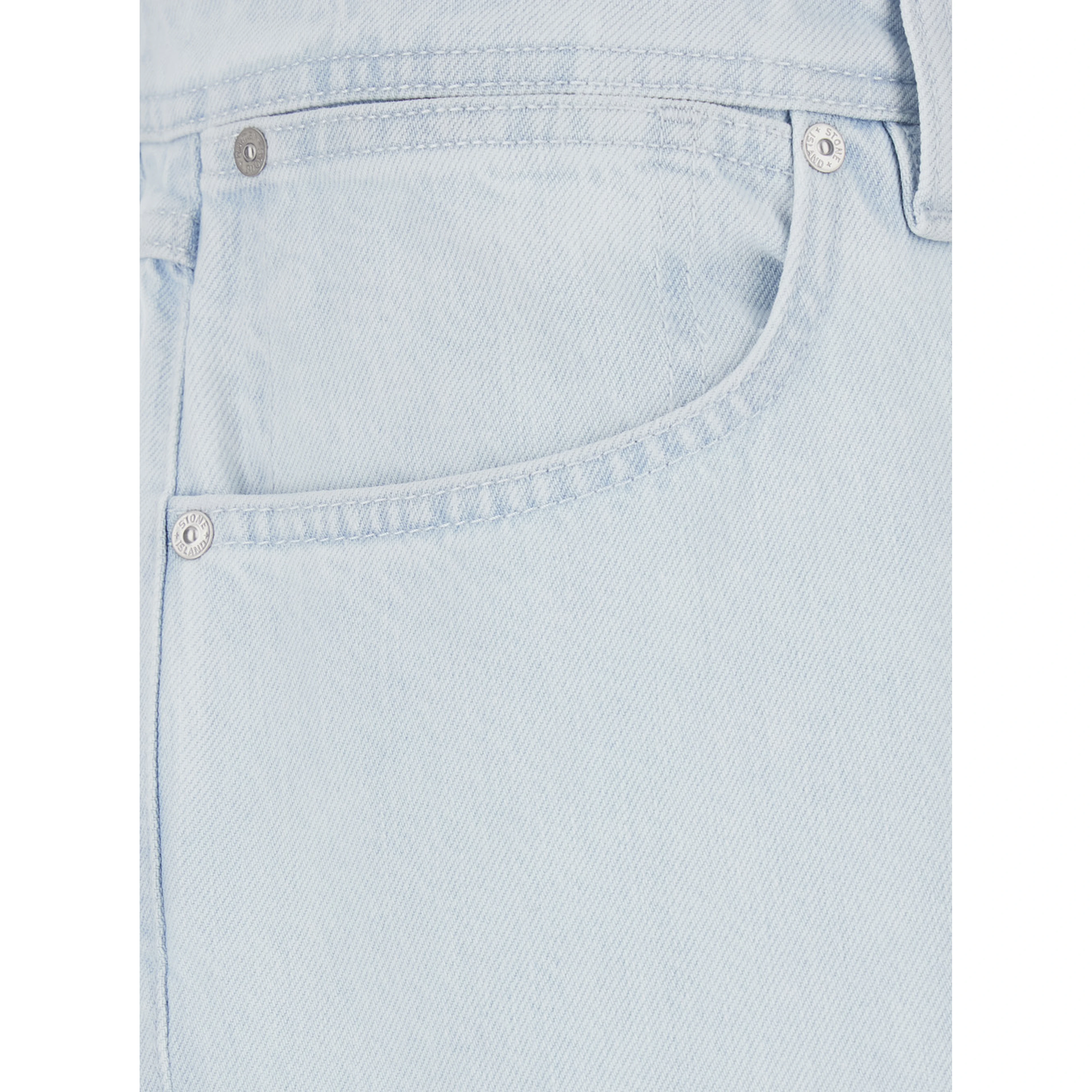 Light Blue Jeans with Logo Patch on the Back and Belt Loops in Denim for Men