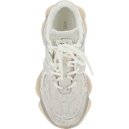 Eris White Low Top Sneakers with Logo Patch on the Tongue in Leather and Fabric Woman