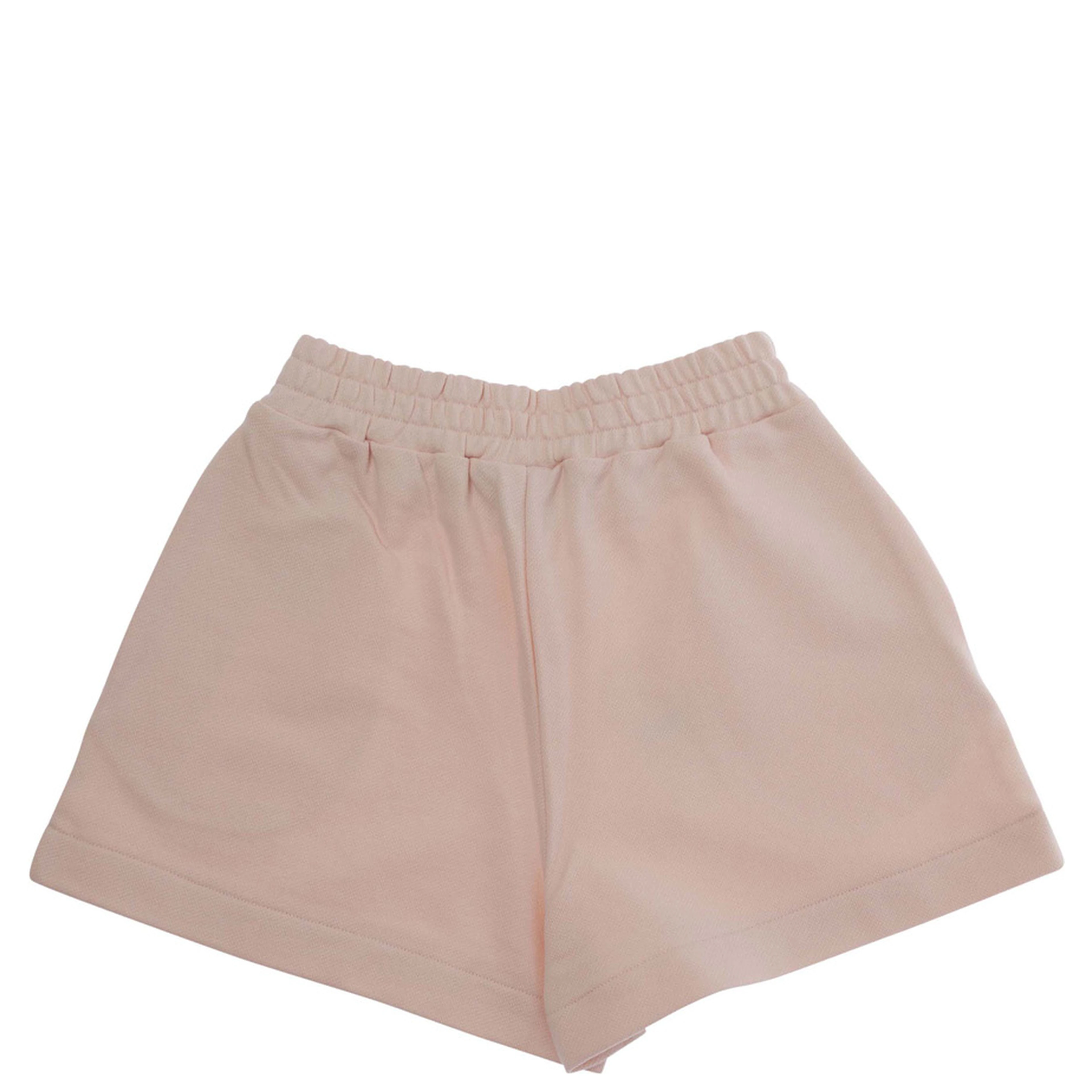 Shorts "JFF3845V0F1UL9" Pink with Elastic Waist and Logo Lettering on the Front in Cotton for Girls