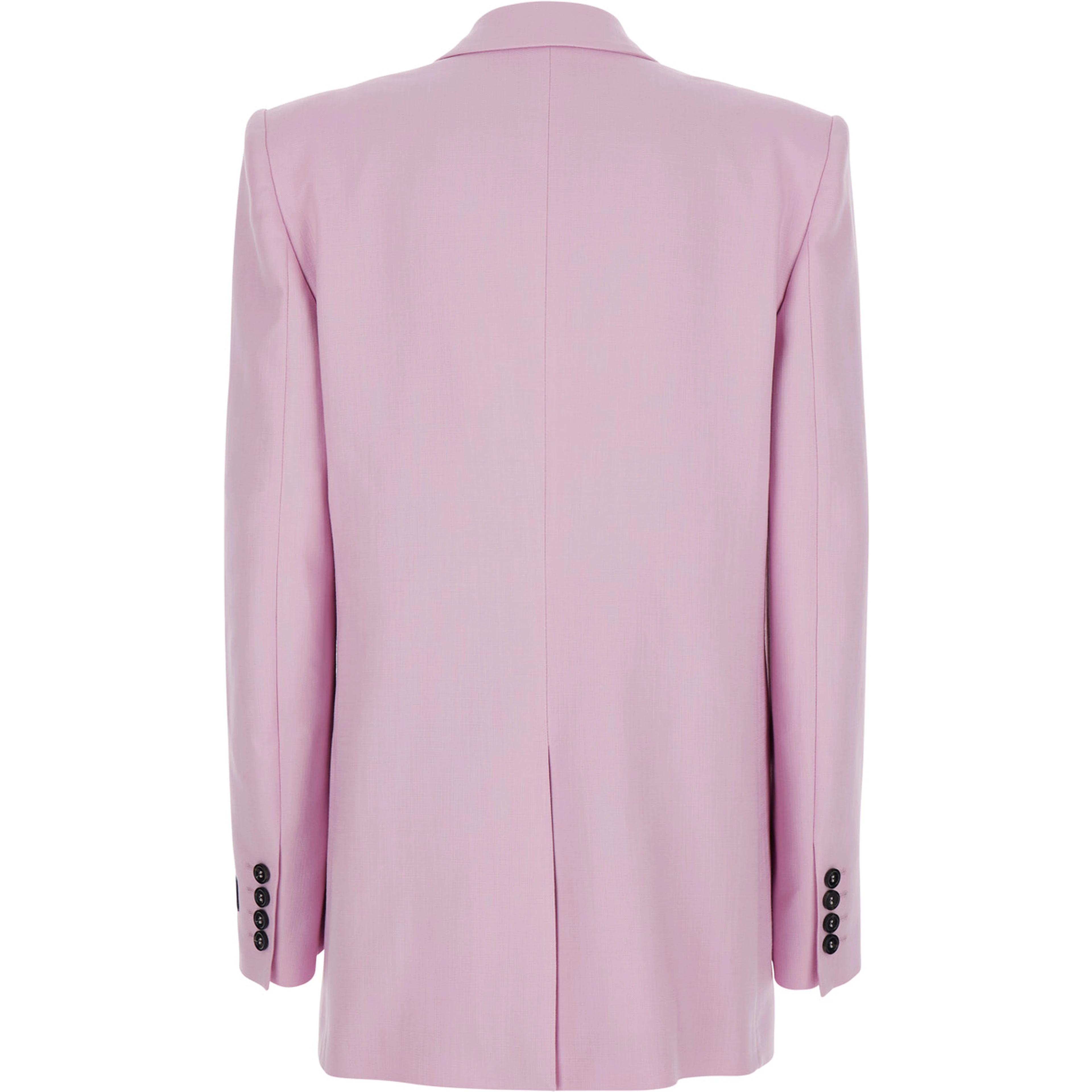 Pink Jacket with notched revers and logo patch on the sleeve in Viscose Woman