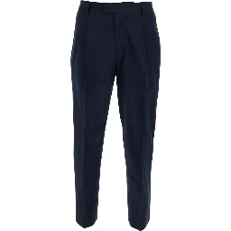 Cotton Pants with Black Details in Wool and Cotton Blend for Men
