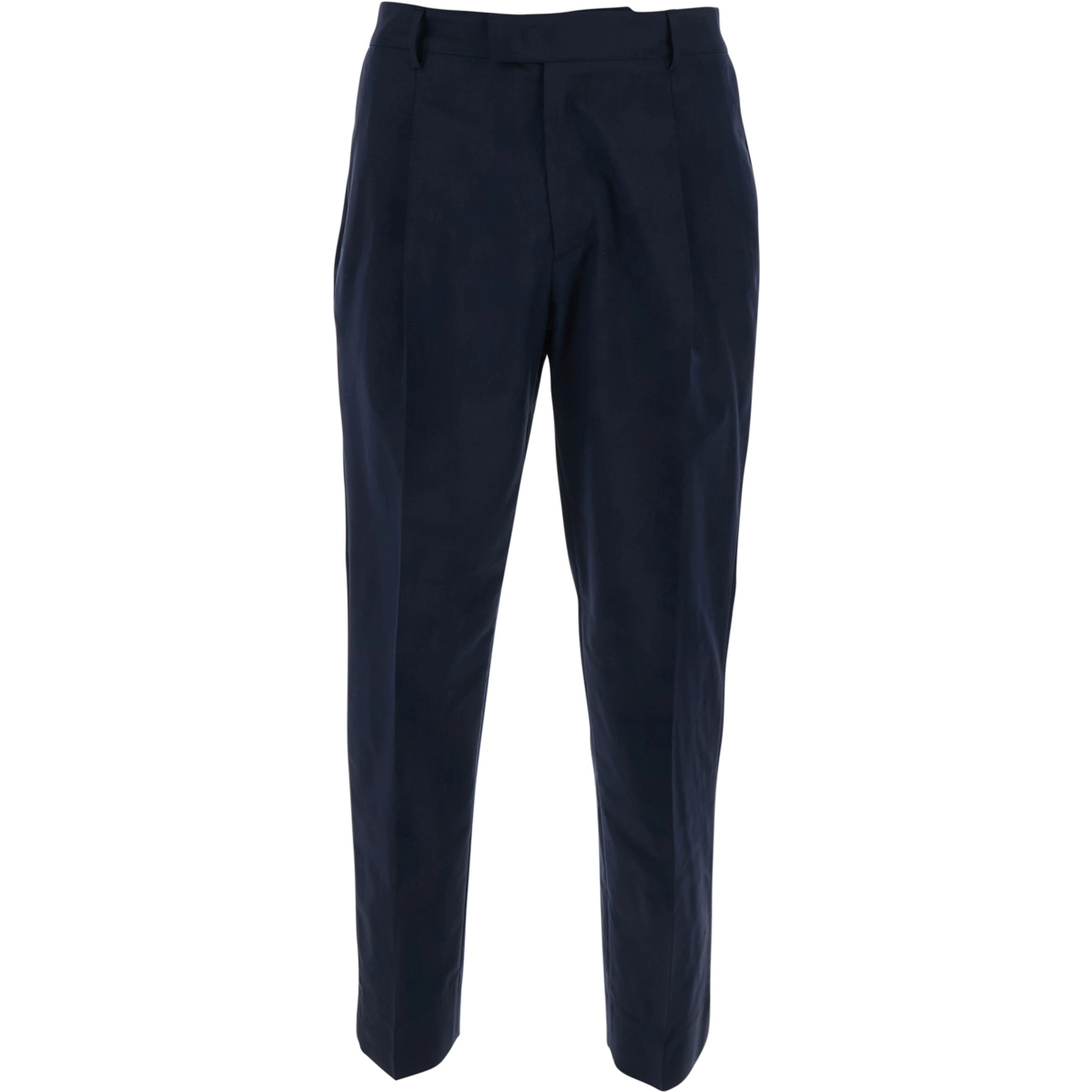 Cotton Pants with Black Details in Wool and Cotton Blend for Men