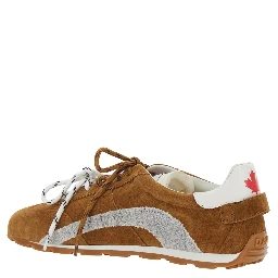 DC-642 Brown Low Top Sneakers with Logo Patch on the Tongue and Back in Brown Suede for Men