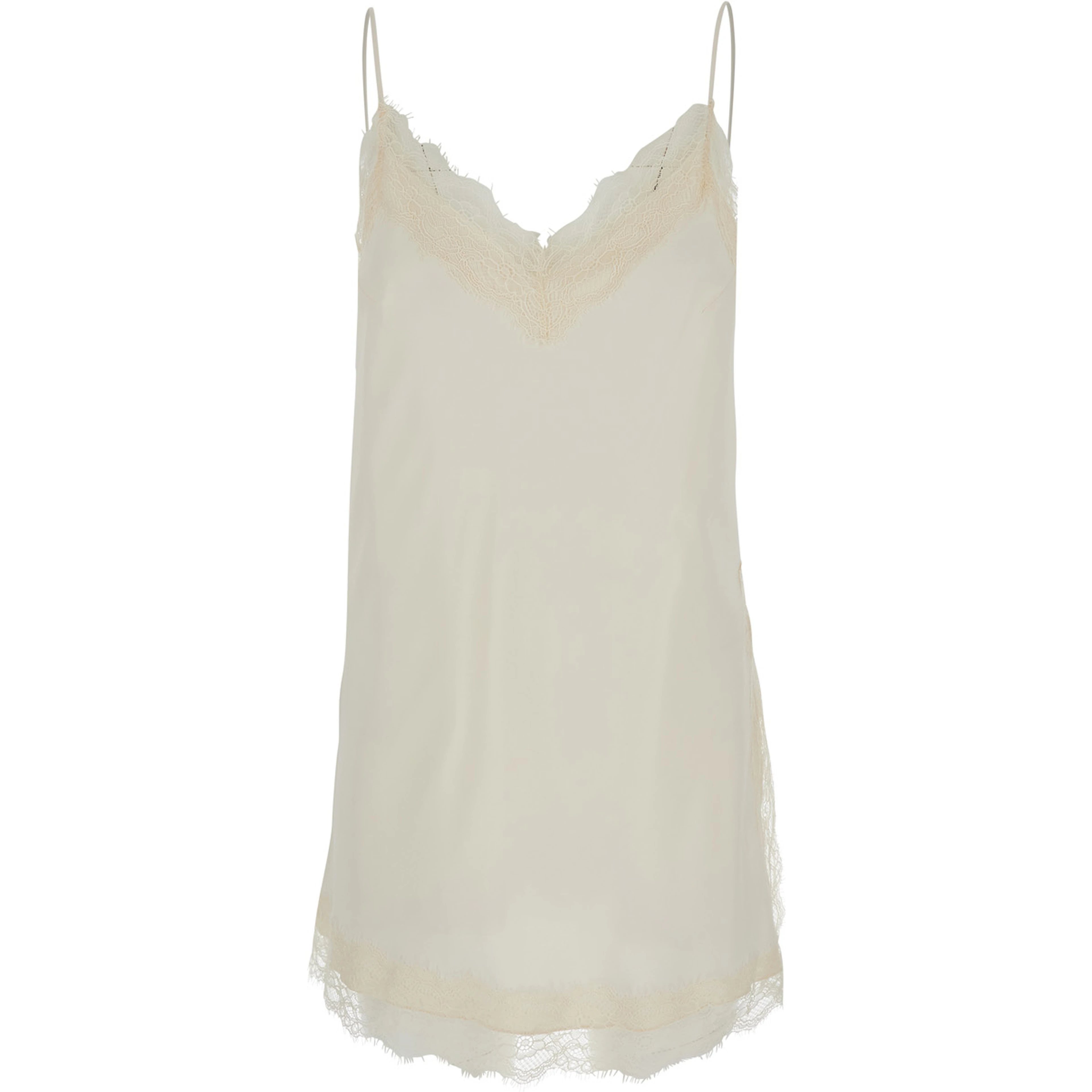 White Lace Camisole with Lace Details - Viscose - Women