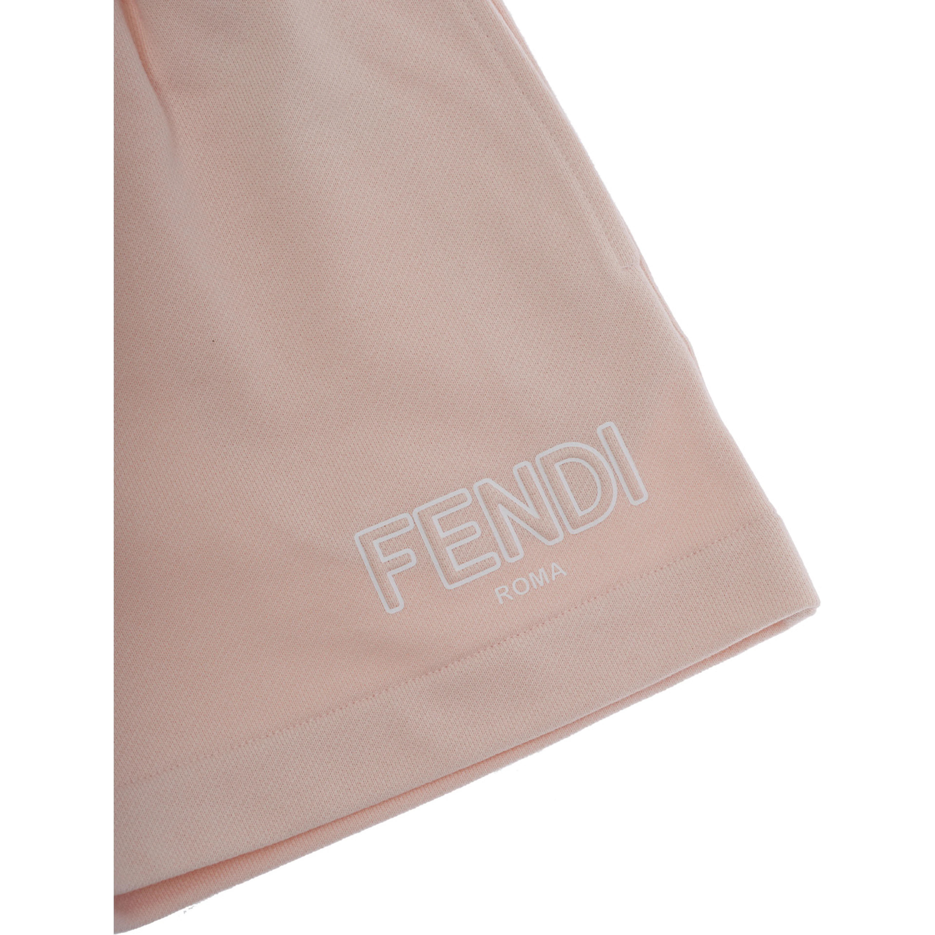 Shorts "JFF3845V0F1UL9" Pink with Elastic Waist and Logo Lettering on the Front in Cotton for Girls