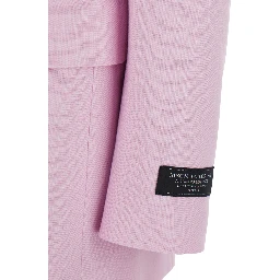 Pink Jacket with notched revers and logo patch on the sleeve in Viscose Woman