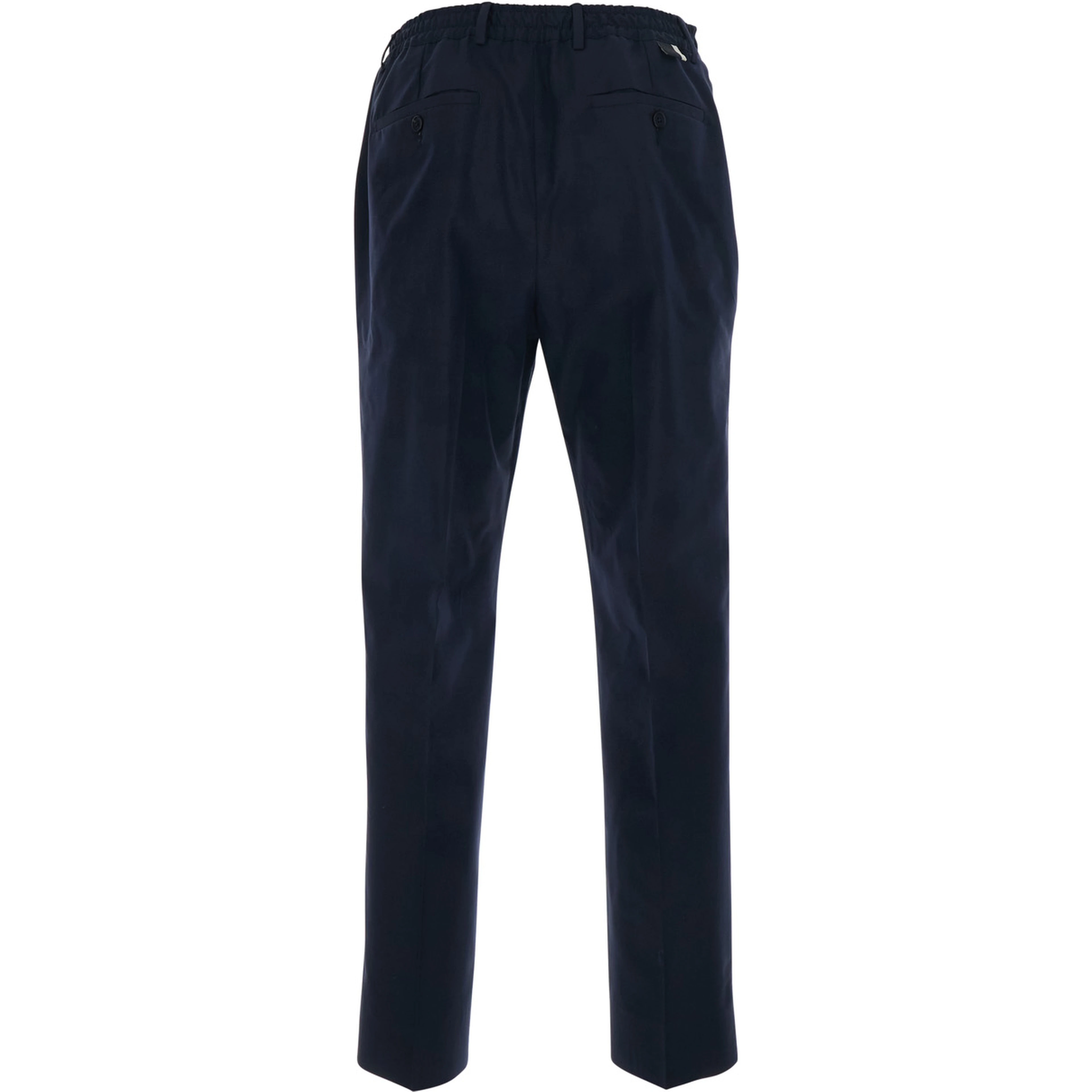 Cotton Pants with Black Details in Wool and Cotton Blend for Men