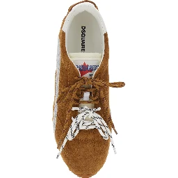DC-642 Brown Low Top Sneakers with Logo Patch on the Tongue and Back in Brown Suede for Men
