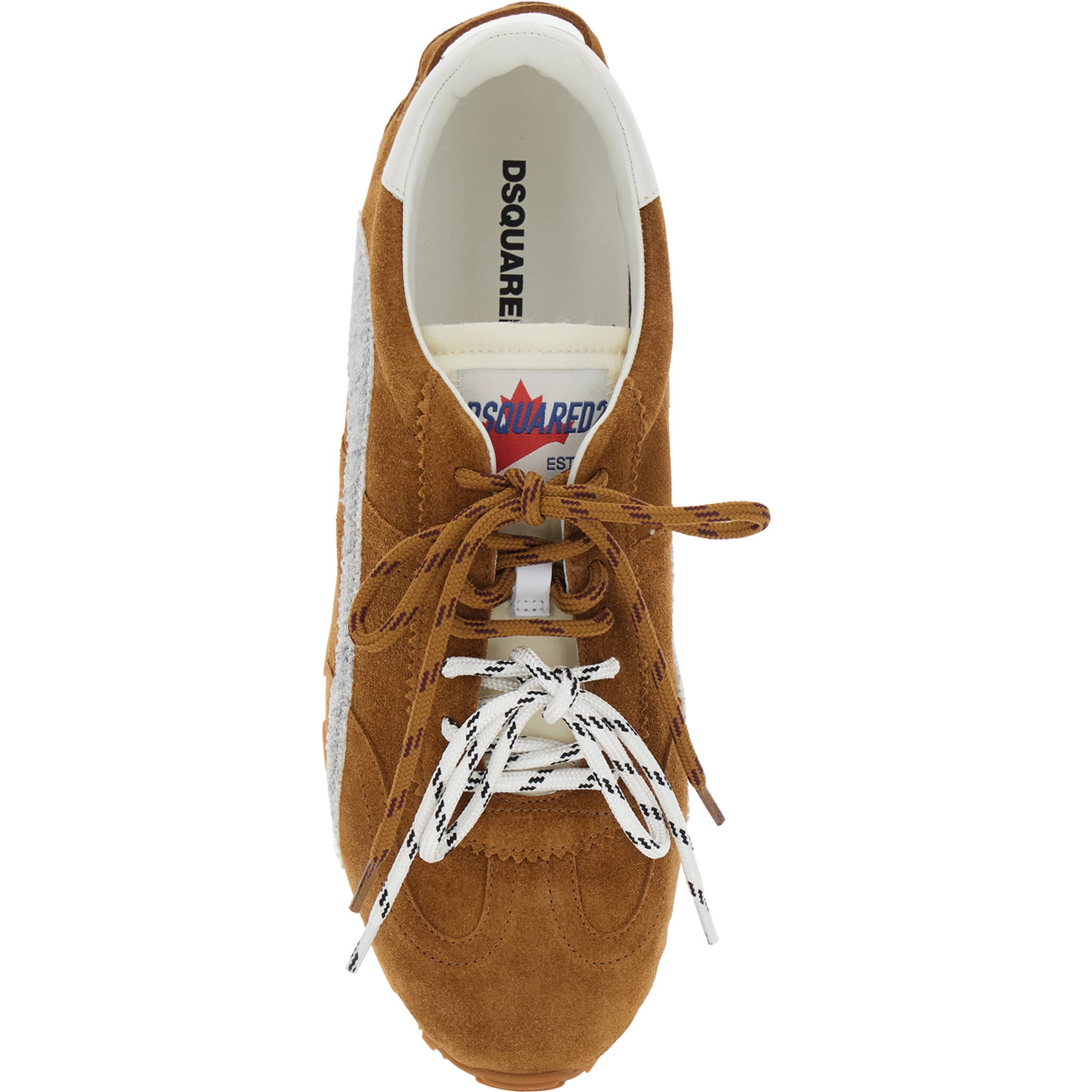 DC-642 Brown Low Top Sneakers with Logo Patch on the Tongue and Back in Brown Suede for Men