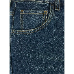 Blue Jeans with Logo Patch on the Back and Faded Effect in Blue Denim for Women