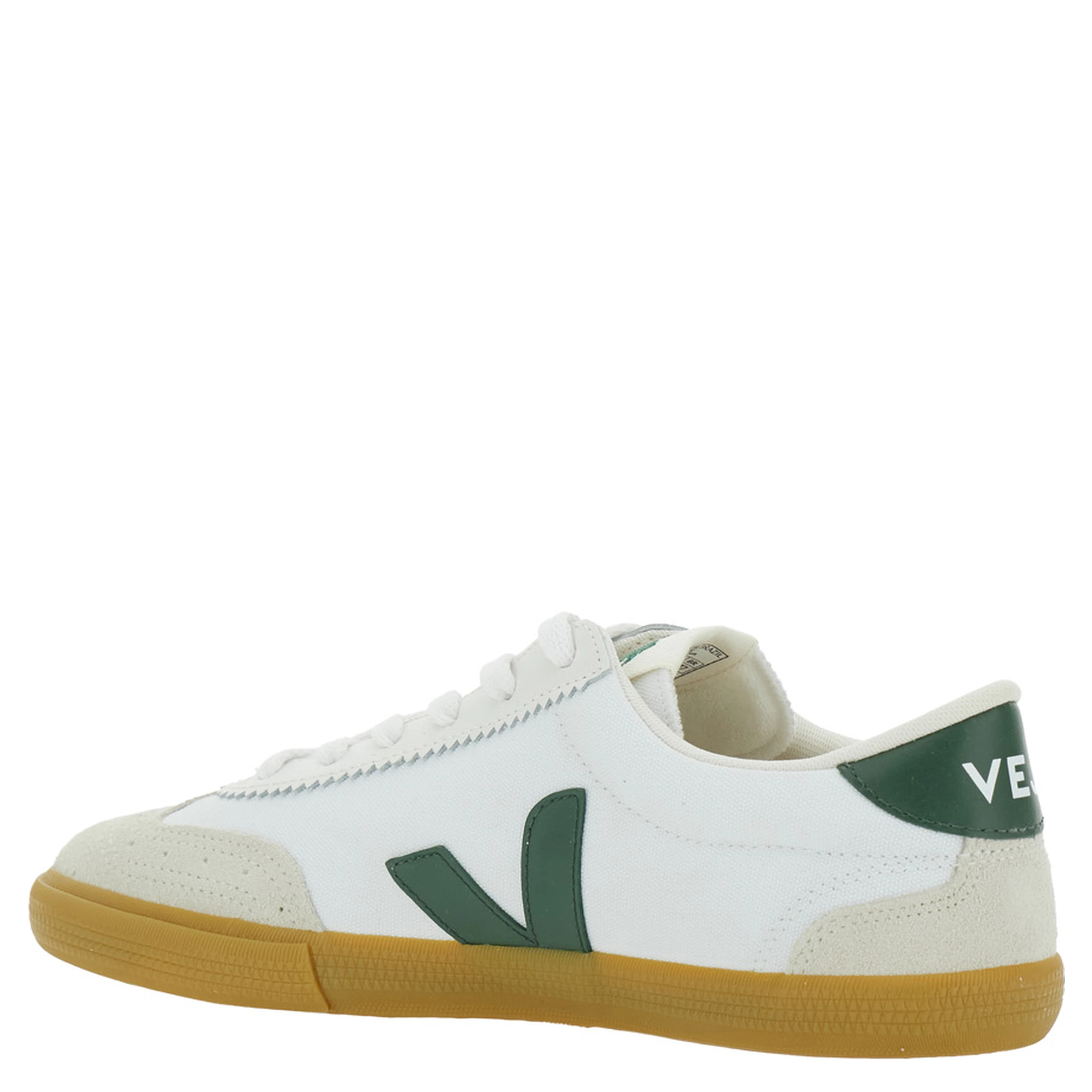 Volley White Low Top Sneakers with Patch Logo on the Side and Logo Lettering on the Rear in Canvas Unisex