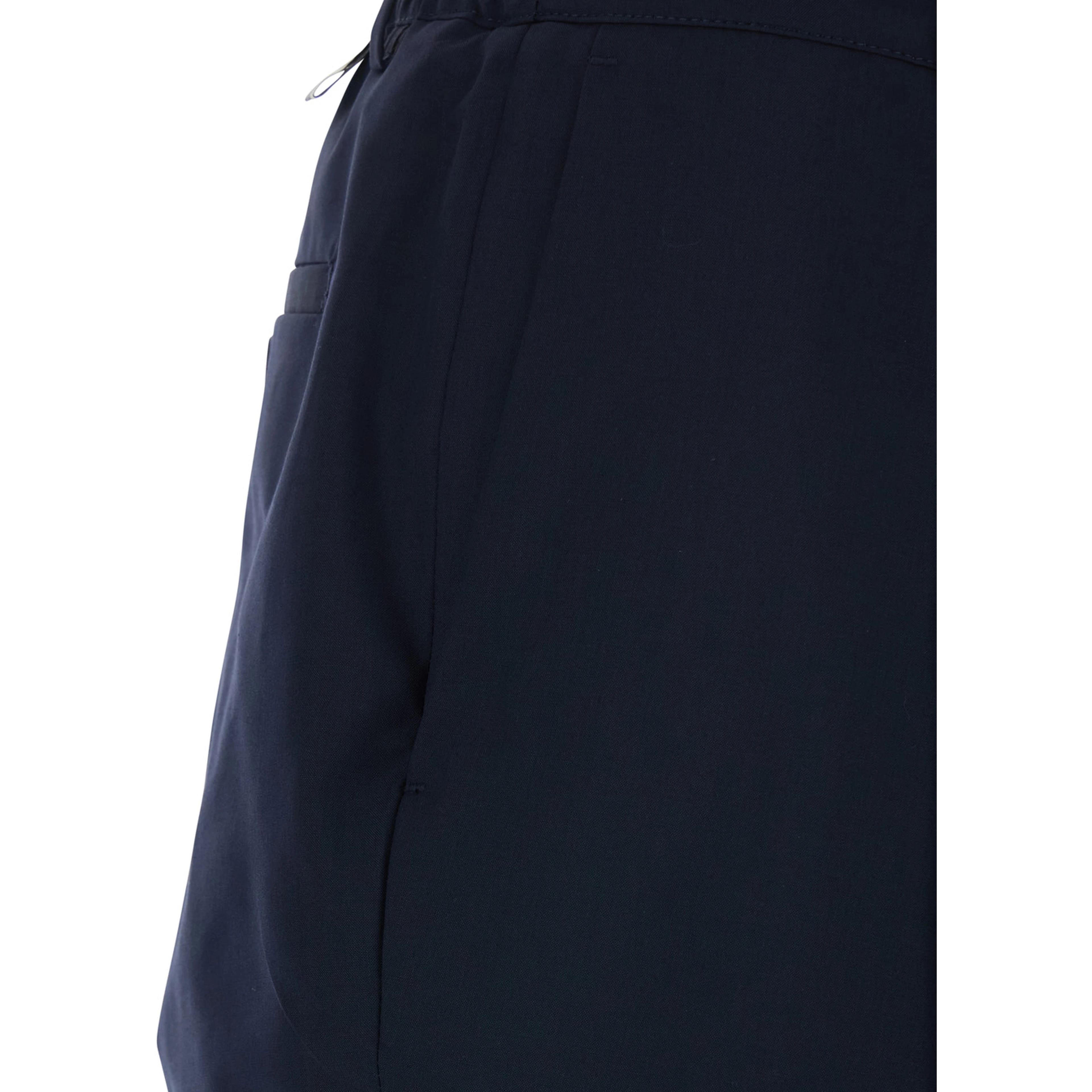Cotton Pants with Black Details in Wool and Cotton Blend for Men