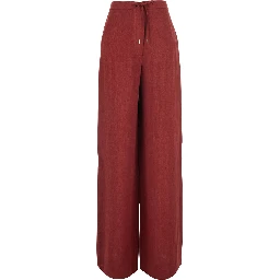 PELOTA Red Pants with Elastic Waistband and Drawstring in for Women