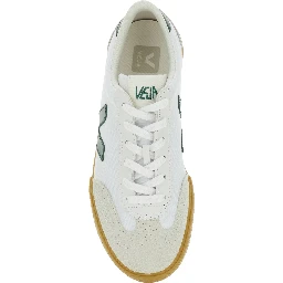 Volley White Low Top Sneakers with Patch Logo on the Side and Logo Lettering on the Rear in Canvas Unisex