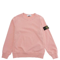 Pink Sweatshirt with Logo Patch on the Sleeve in Cotton Boy