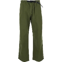 Green pants with elasticated waist in cotton man