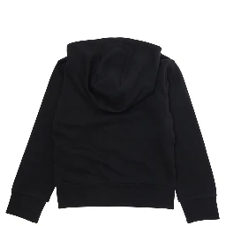 Black Hoodie "Hoodie with Lettering Logo and Logo Patch on the Front" in Cotton for Kids