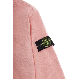 Pink Sweatshirt with Logo Patch on the Sleeve in Cotton Boy