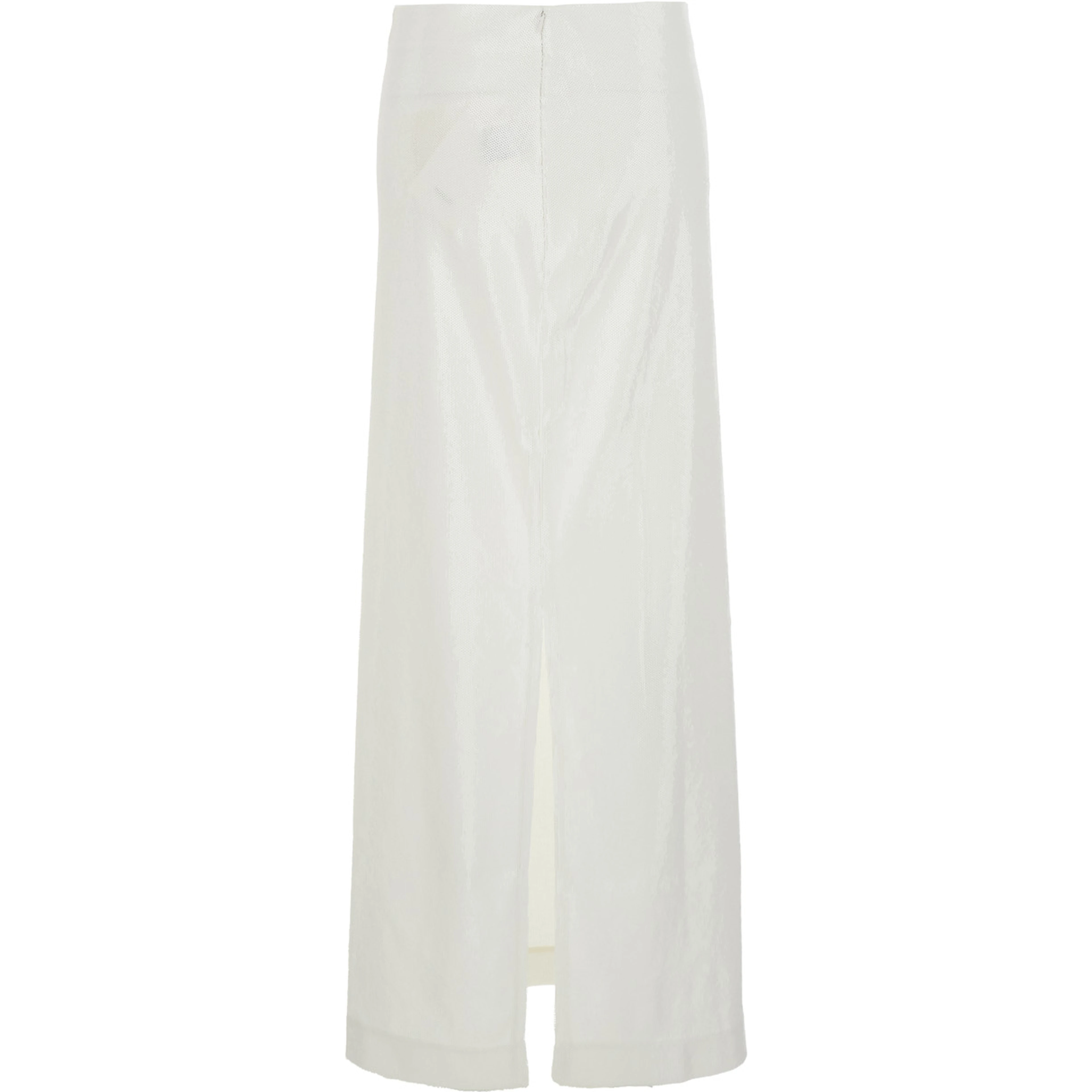 White Skirt with hidden zip closure and sequins in tech fabric for women