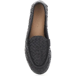 Silenzio Brown Loafers with Rounded Toe and Intreccio Motif in Leather for Women