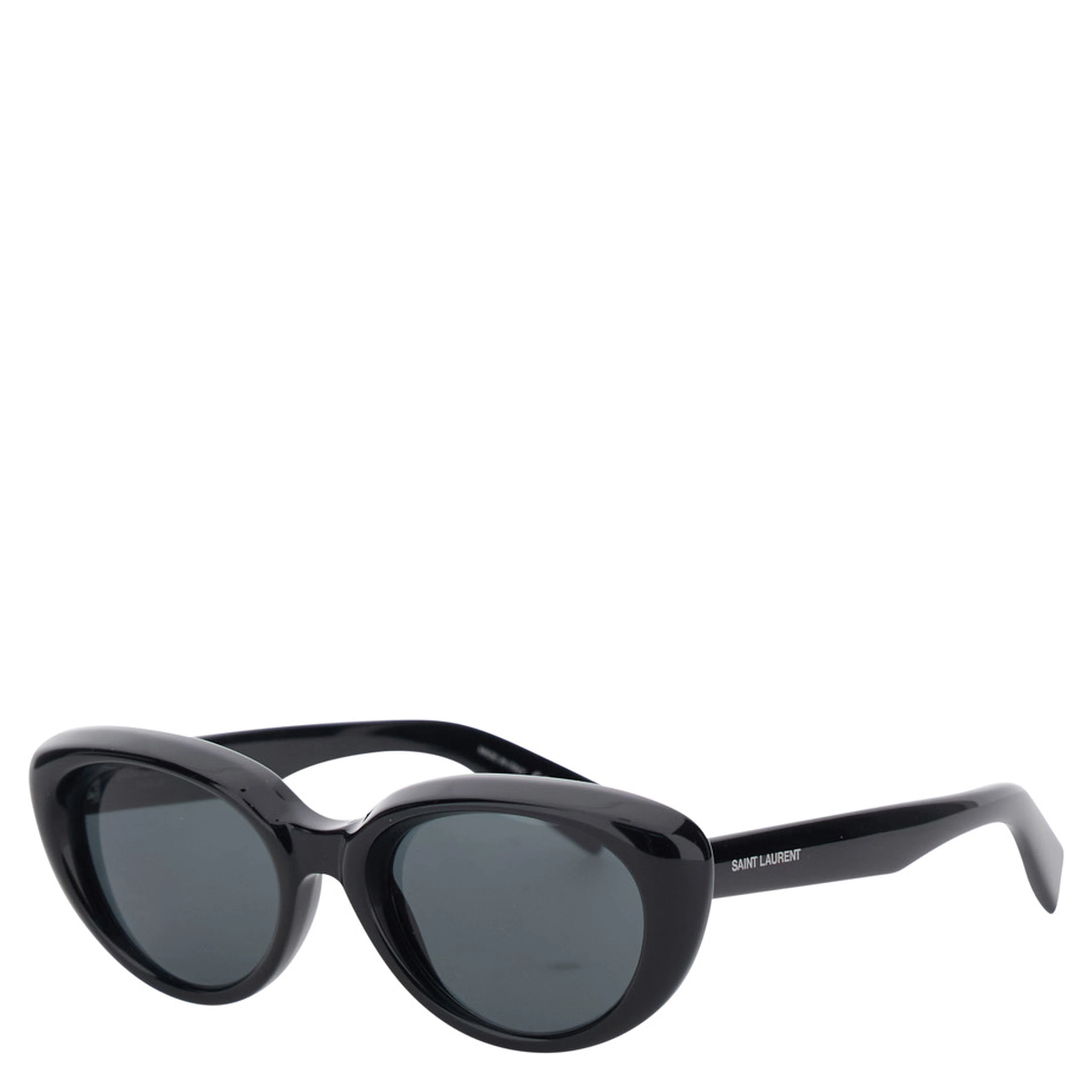 SL 859 black cat-eye sunglasses with embossed logo lettering on the temple in acetate for women