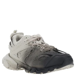 Track Black and White Low Top Sneakers with logo lettering on the tongue in Tech Fabric for Men