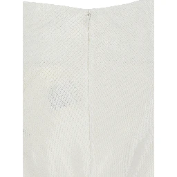 White Skirt with hidden zip closure and sequins in tech fabric for women