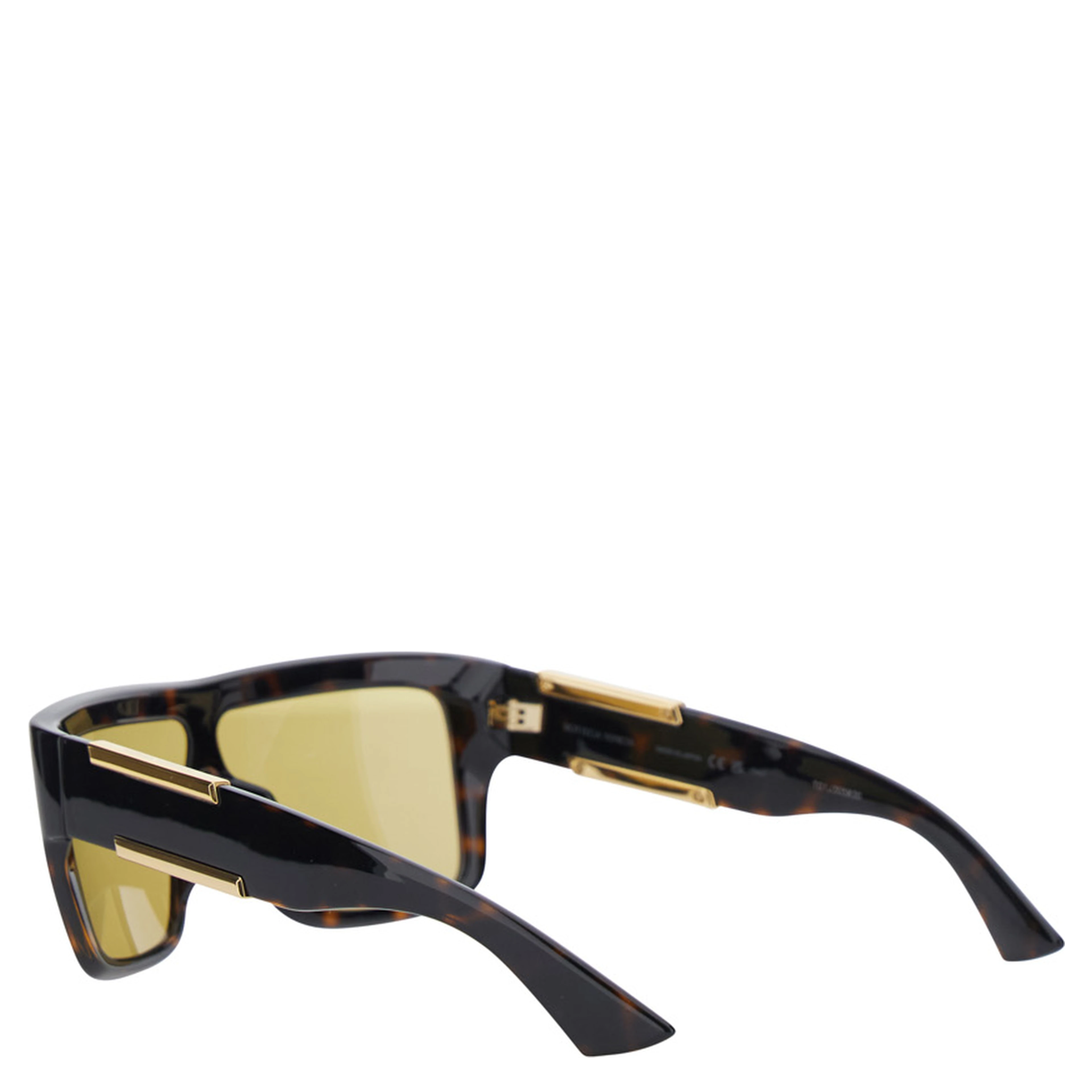 Brown Aviator Sunglasses with Square Lenses and Metal Plates on the Side in Plastic for Women