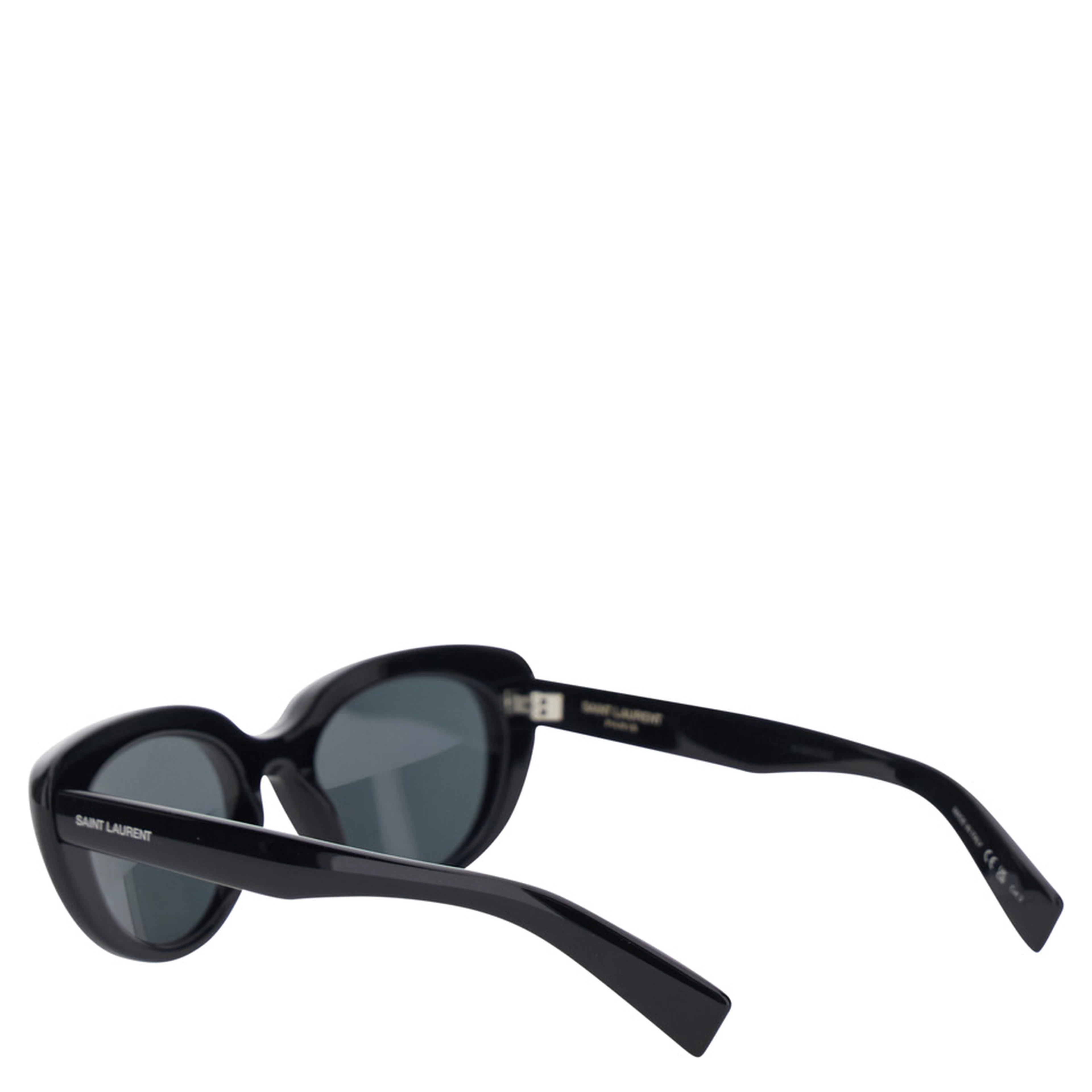 SL 859 black cat-eye sunglasses with embossed logo lettering on the temple in acetate for women
