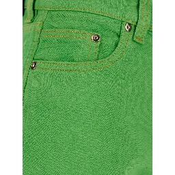Capri Green Five-Pocket Jeans with Medusa Patch on the Back In cotton for Women