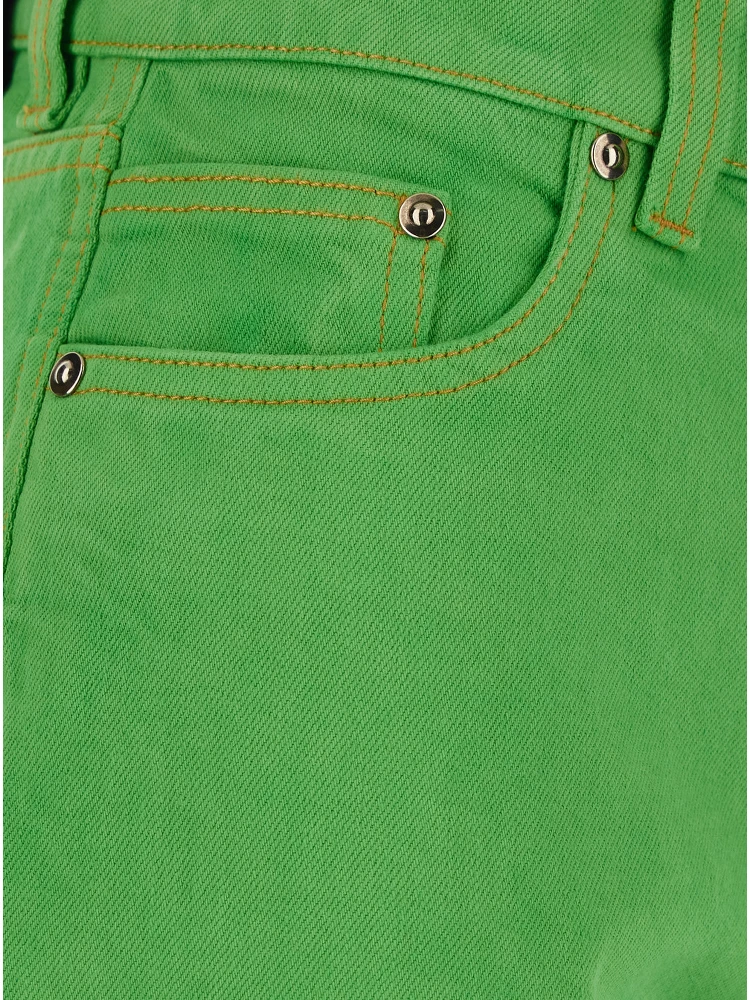 Capri Green Five-Pocket Jeans with Medusa Patch on the Back In cotton for Women alternative