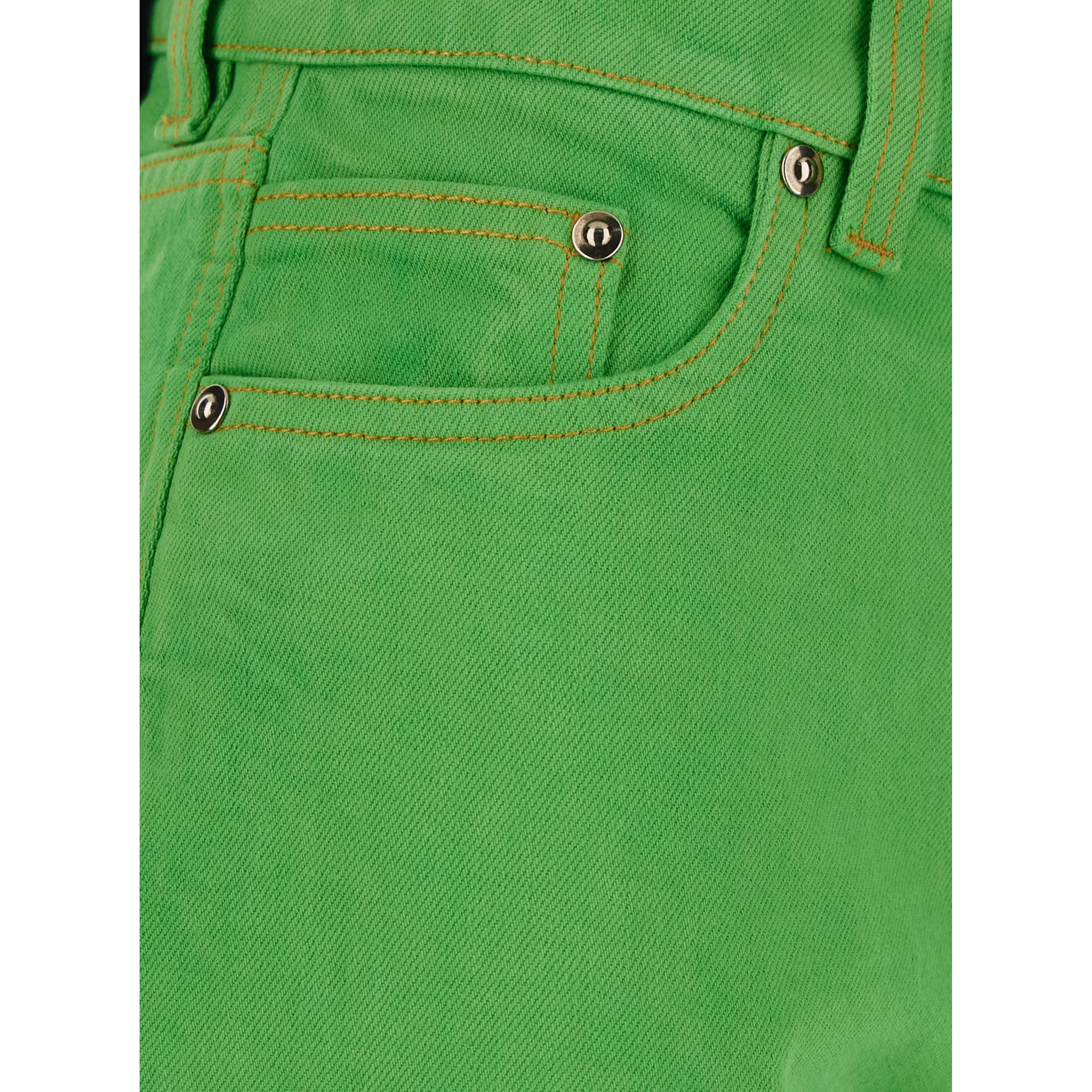 Capri Green Five-Pocket Jeans with Medusa Patch on the Back In cotton for Women