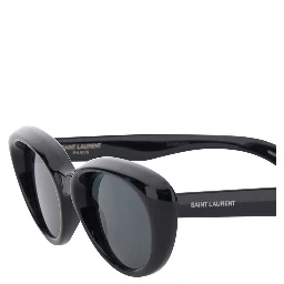 SL 859 black cat-eye sunglasses with embossed logo lettering on the temple in acetate for women