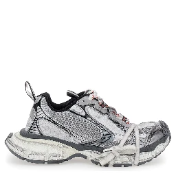 3XL Grey Low Top Sneakers with Logo Detail in Tech Fabric Woman