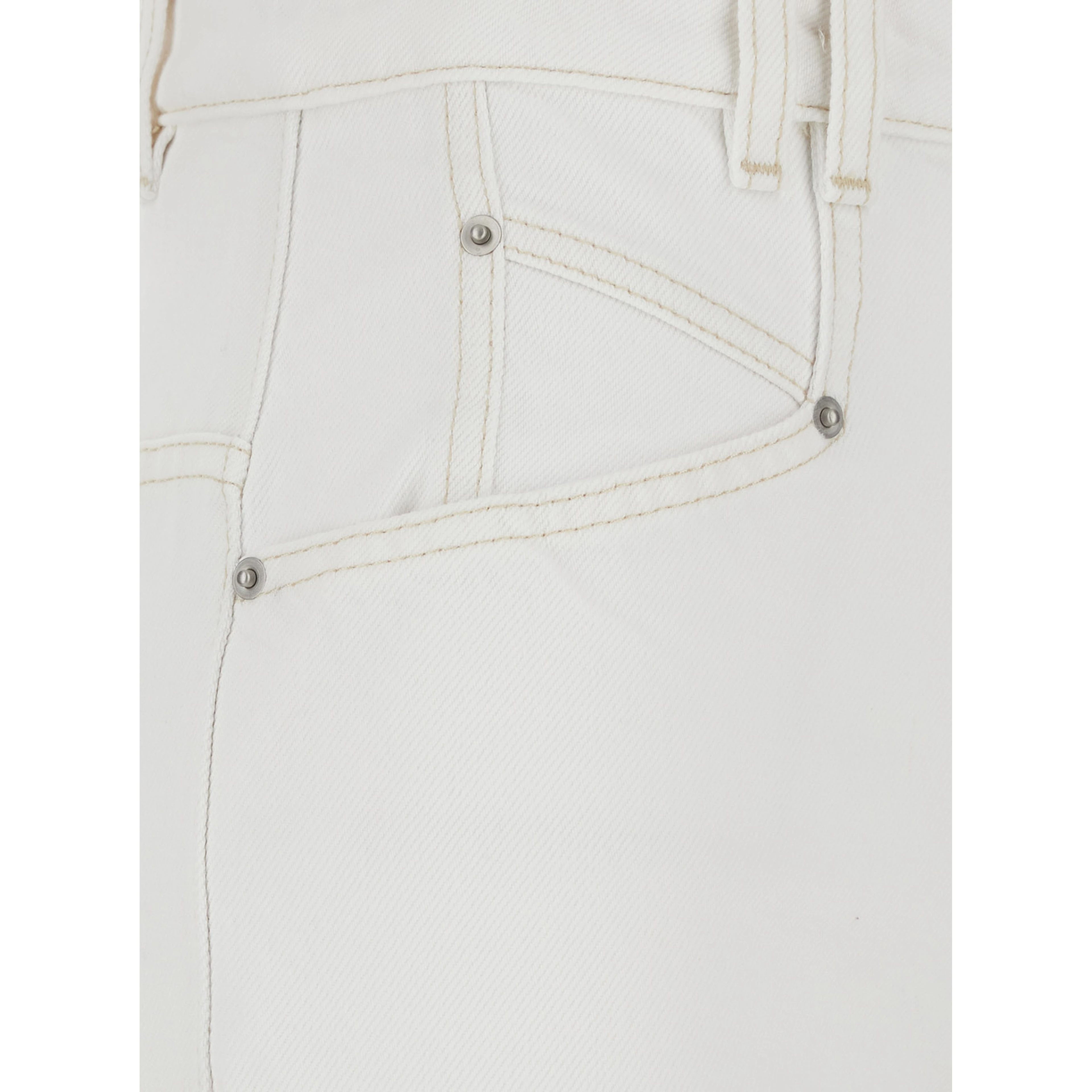 Lemony White Jeans with Logo Patch on the Rear  in Denim Woman