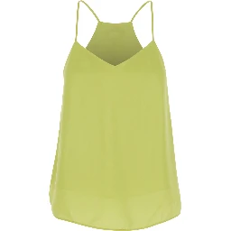 Green Top with V-Neck in Viscose for Women