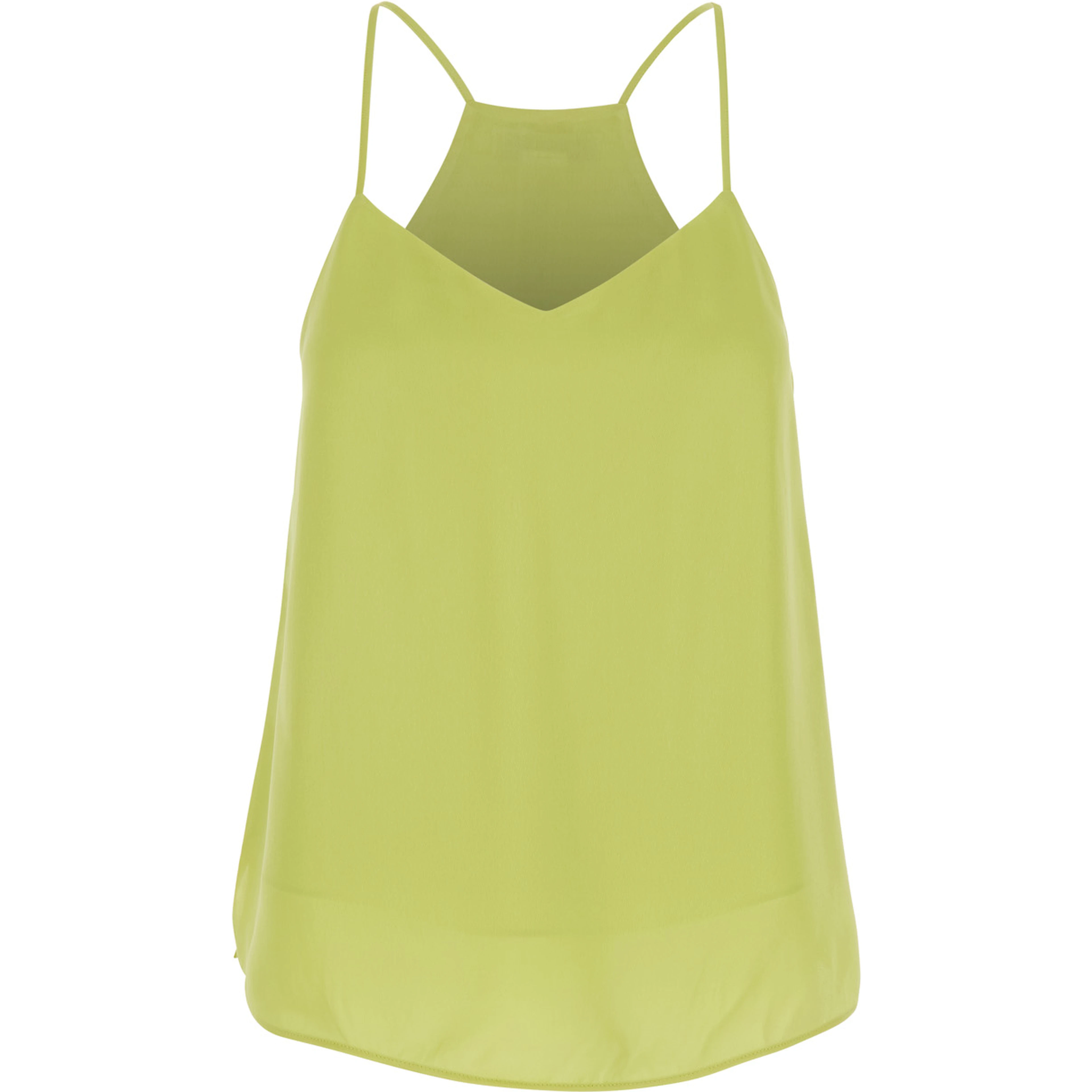 Green Top with V-Neck in Viscose for Women