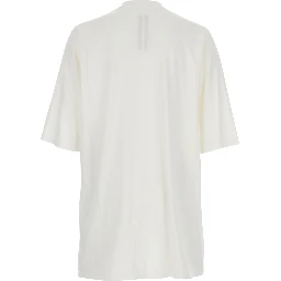 White Crew neck T-shirt with maxi print on the front in cotton for men