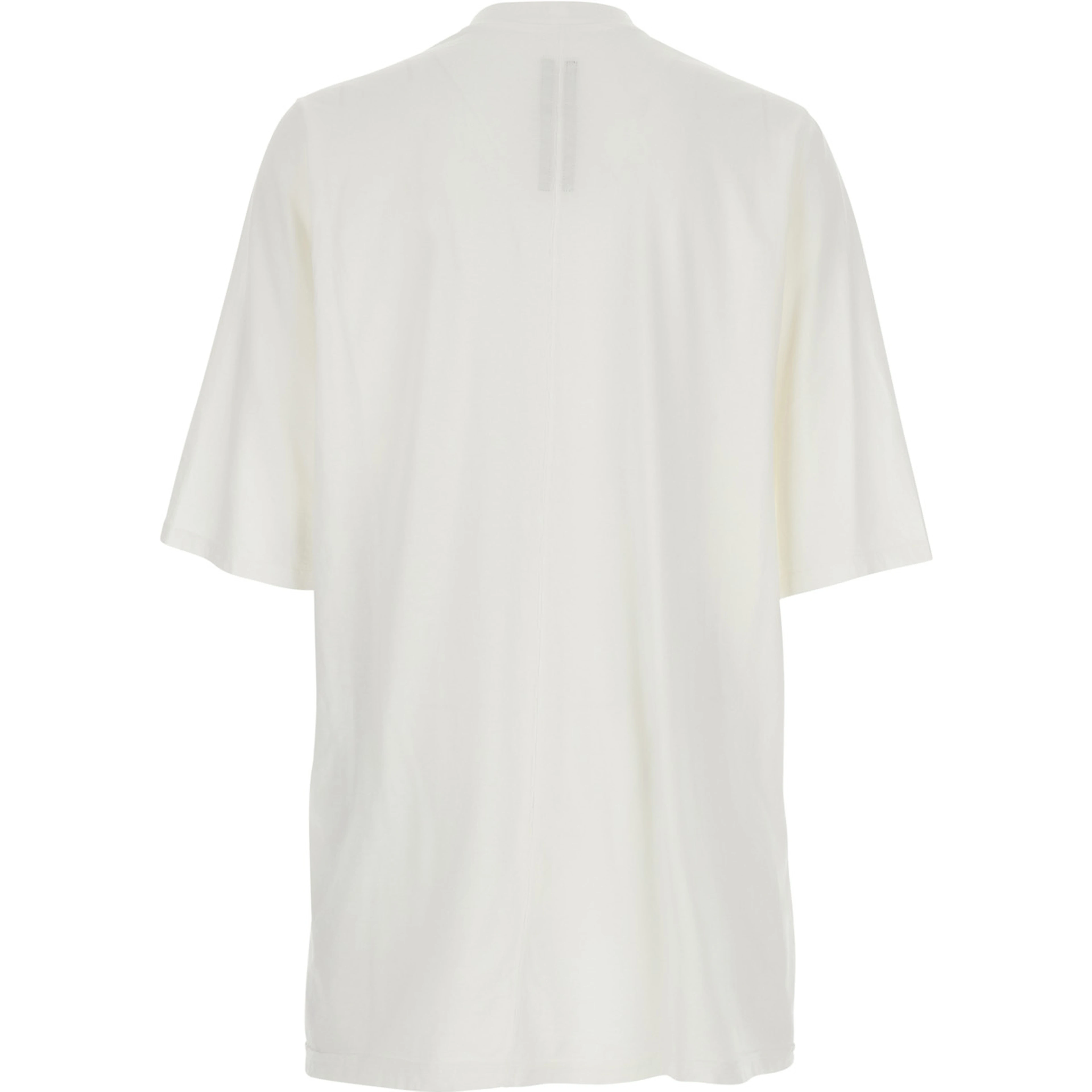 White Crew neck T-shirt with maxi print on the front in cotton for men