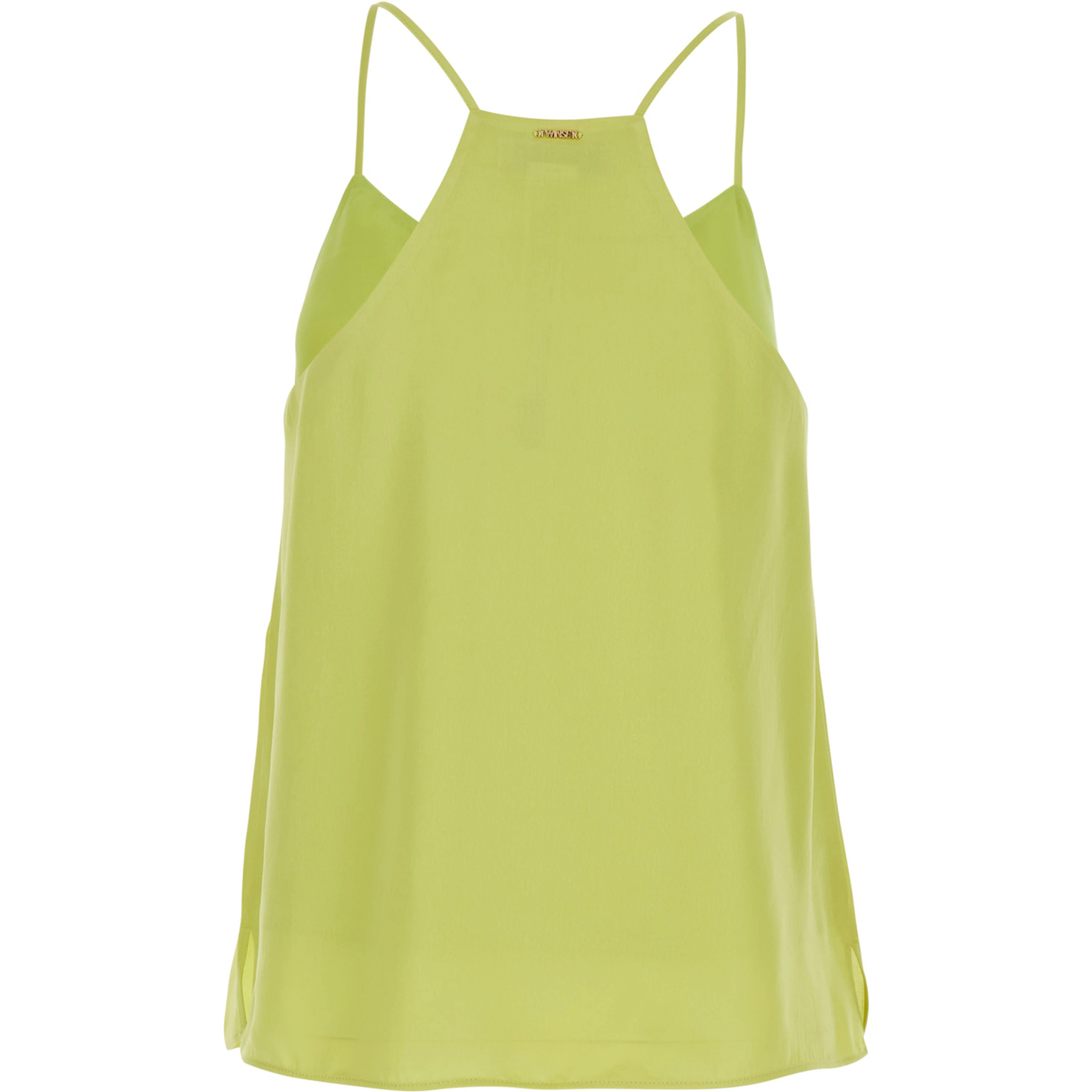 Green Top with V-Neck in Viscose for Women